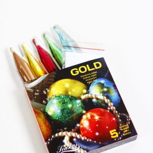 Perlamutriniai kiaušinių dažai GOLD 5 spalvos